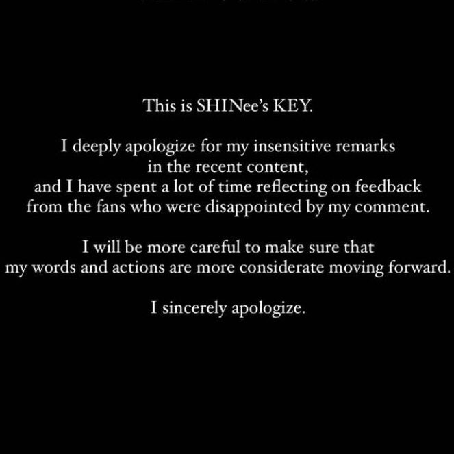 kchartsmaster's tweet photo. SHINee’s KEY and TAEMIN issues apology after insensitive remarks in recent content. https://t.co/m11gVGnYf2