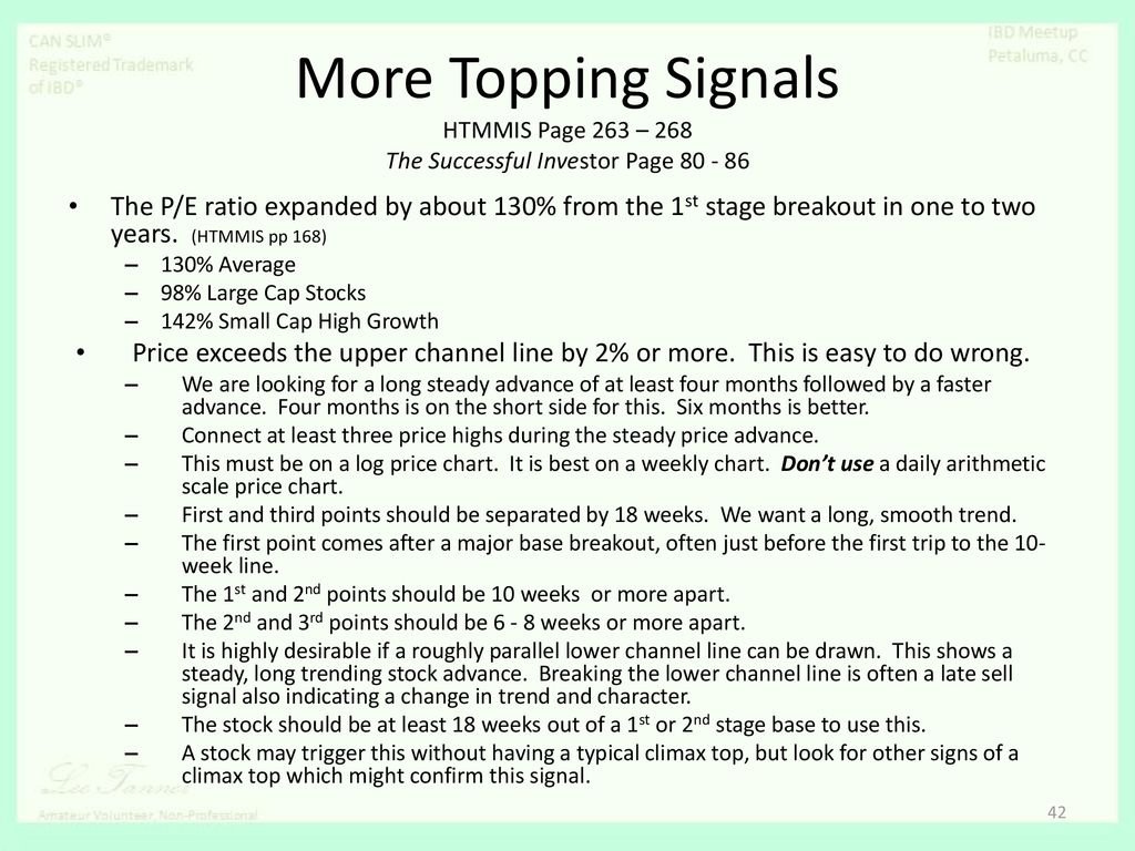 More Topping signals 
HTMMIS