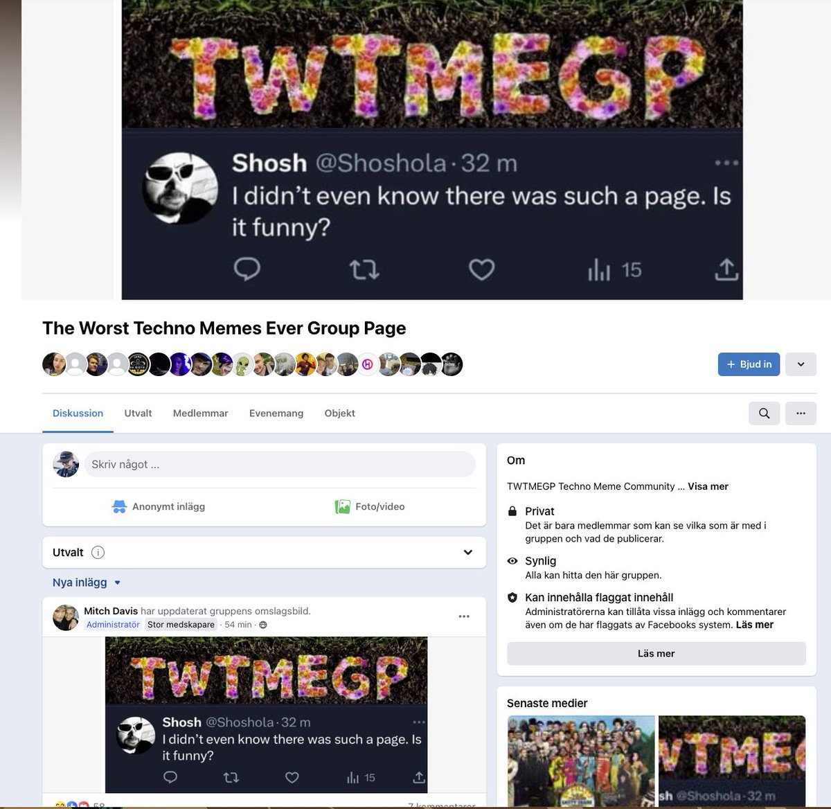 hogbergdavid's tweet photo. @Shoshola @coyumusic Congrats your tweet has made its way onto the cover pic of the group https://t.co/vwWPPRHHkm
