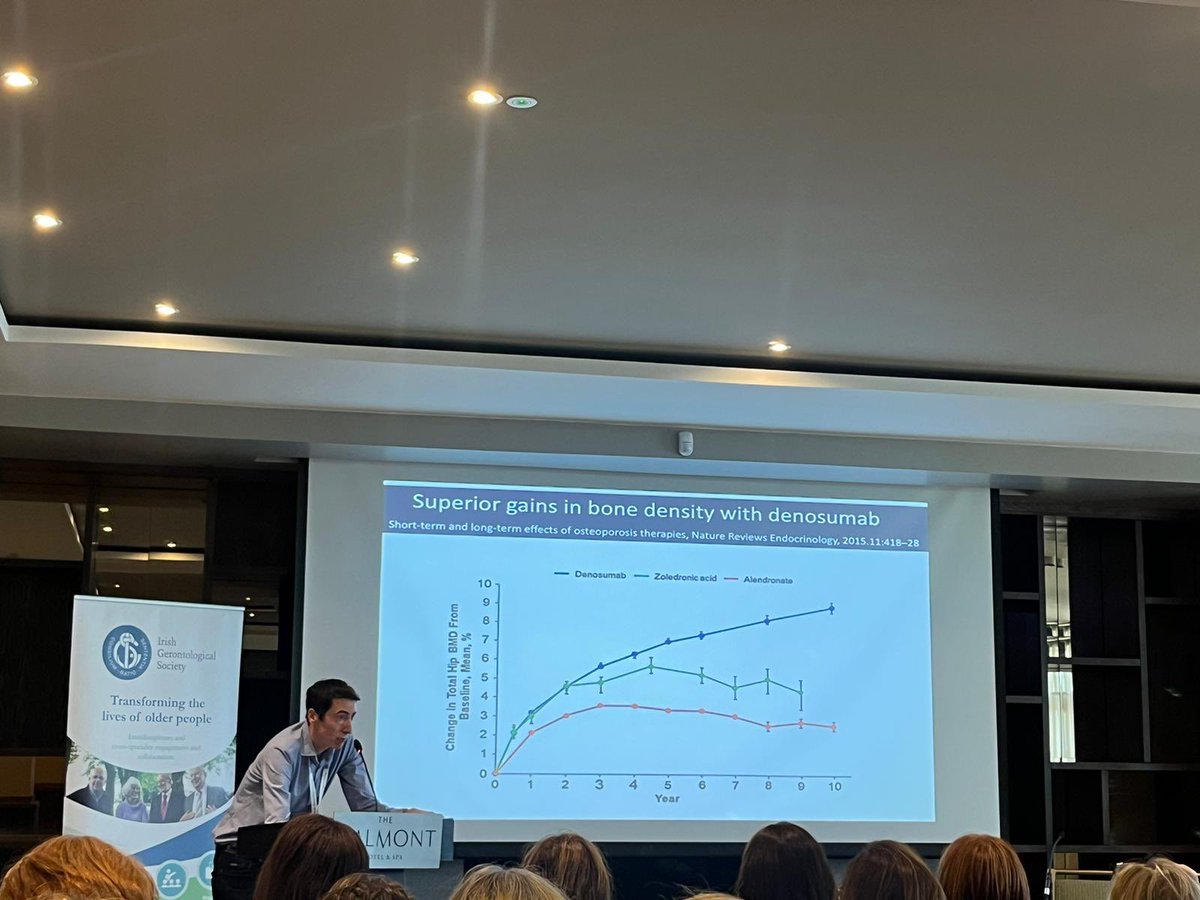 Dr Kevin McCarroll presenting ‘Denosumab therapy – treatment challenges if stopping’ at the #IGS2023 @irishgerontsoc