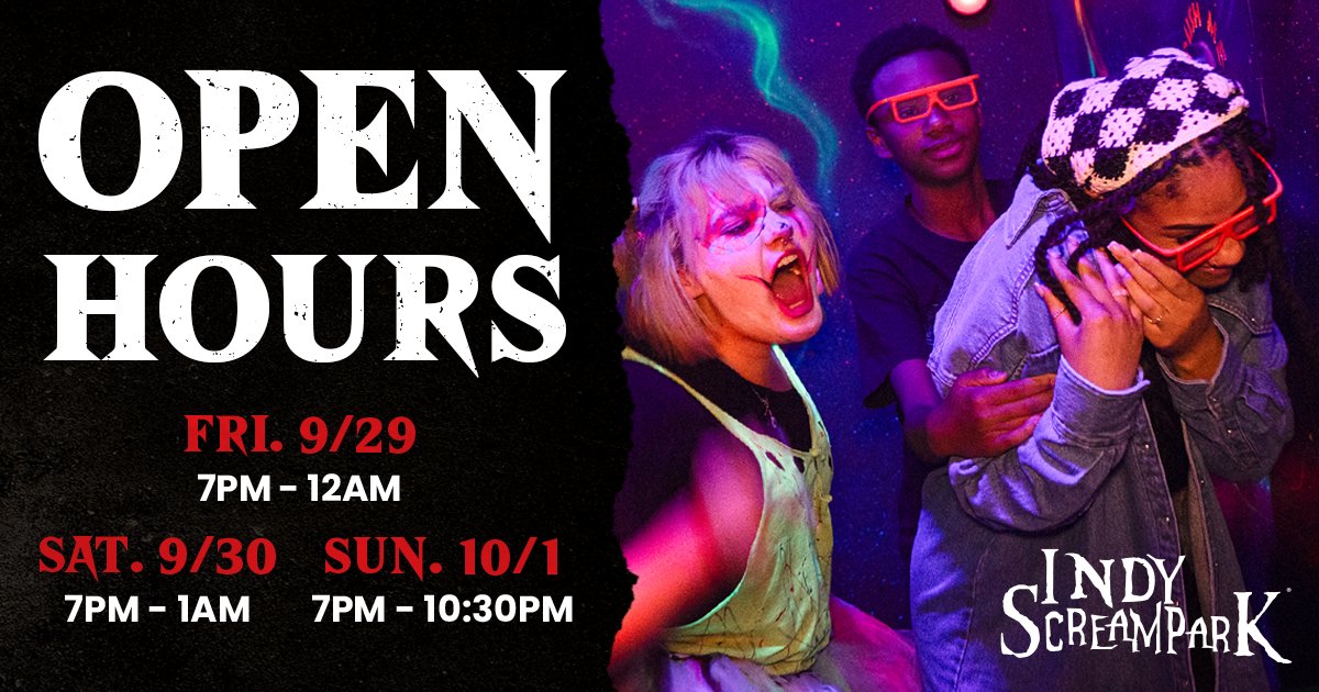 Who is ready for a spooky weekend? 👻 If you dare to join us, get your tickets online at bit.ly/3xdZPFA

#ndyScreamPark #HauntedHouse #Halloween #HauntSeason #Clowns #AndersonIN
