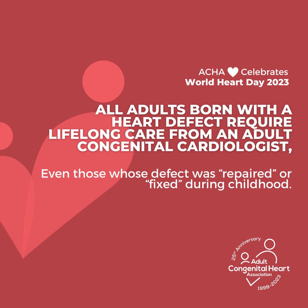 ACHA_Heart's tweet photo. Today is World Heart Day. Please celebrate with ACHA by spreading congenital heart disease (#CHD) awareness and learning more about adult CHD at https://t.co/PseYd1nCSw. #ACHD #CHDCare4Life #ACHACares #1In100 #WorldHeartDay2023 https://t.co/OjFfGNWoML
