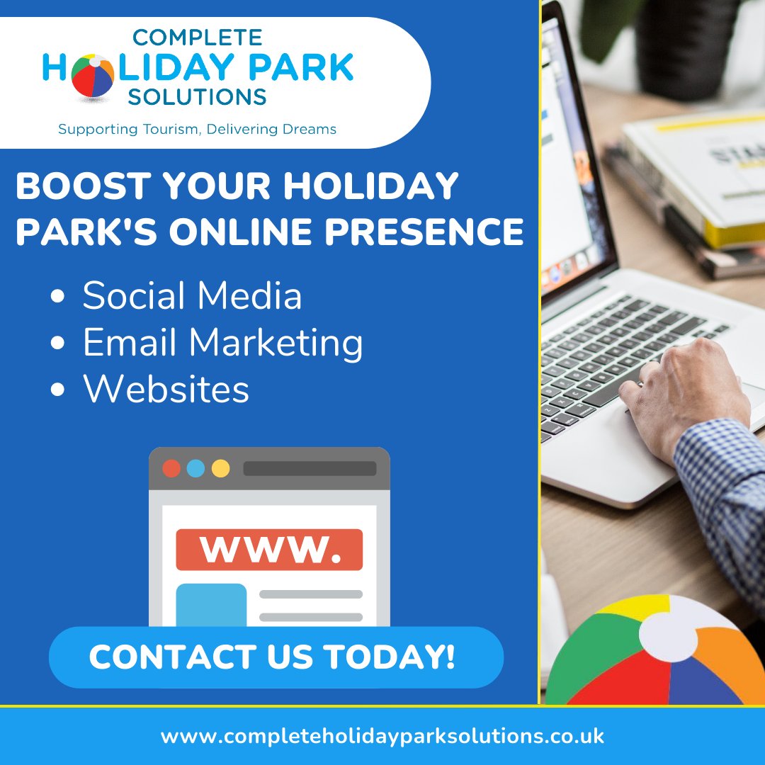 CompletePark's tweet image. Increase your holiday park's online presence with the help of CHPS marketing experts! Our team specialises in social media management and email marketing support to boost your park's visibility and engagement. Contact us today! #holidaypark #holidayhome