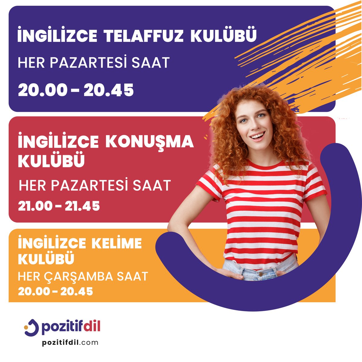 Grup eğitimlerine dahil olan tüm katılımcılarımız için kulüp derslerimiz hediye olarak tanımlanmaktadır. 🥳

#yabancıdil #onlineingilizce #ingilizce #speaking #ingilizcespeaking #dilöğren #pozitifdil