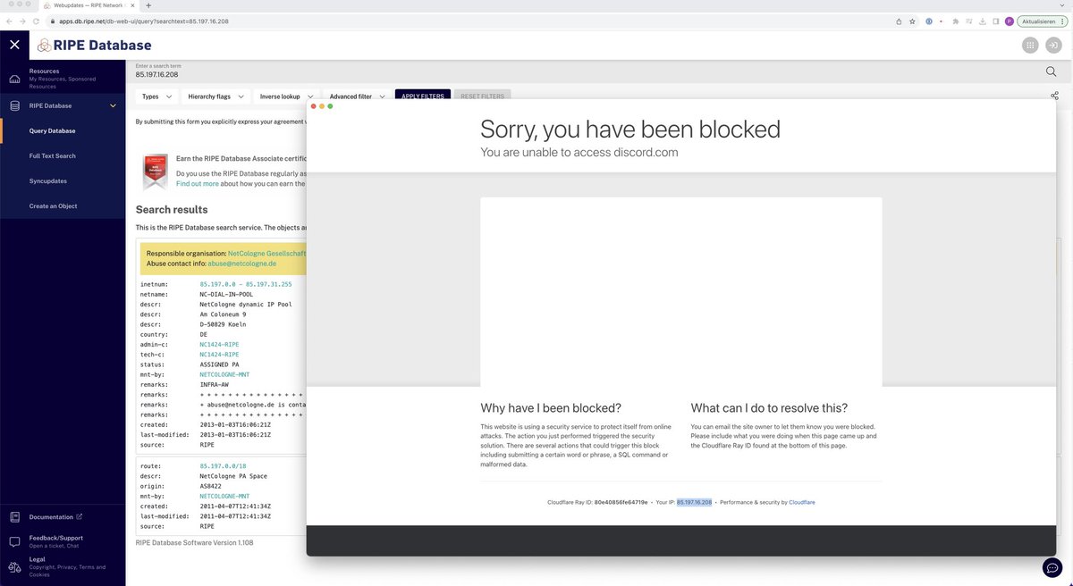 LOL, <a href="/discord/">Discord</a> und <a href="/Cloudflare/">Cloudflare</a> haben einfach NetCologne geblockt 🥹