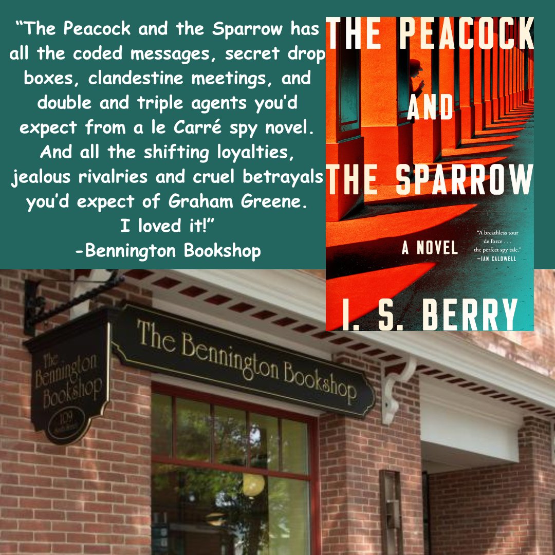isberryauthor's tweet image. Thanks to the iconic Bennington Bookshop, Vermont's oldest independent bookstore, for this terrific endorsement of THE PEACOCK AND THE SPARROW!  🦚 @AtriaMysteryBus @AtriaBooks @ITWDebutAuthors @simonschuster #vermont #benningtonbookshop #bennington