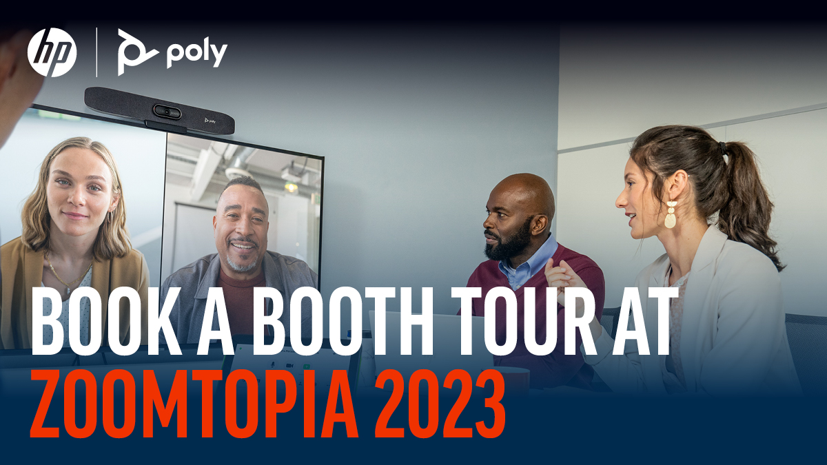 PolyCompany's tweet image. Limited spots are still available to book a #BoothTour with HP l Poly at #Zoomtopia!

Come meet with our experts to get an in-depth look at our solutions for #HybridWork and beyond. You might even win some pro-grade Poly gear! 🎧

Choose your time slot. 👉 bit.ly/3RkpwS6