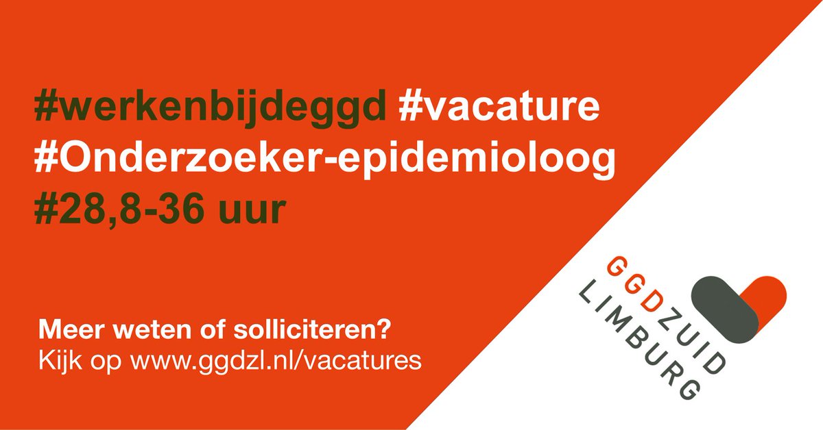 Wil jij helpen om de gezondheid van de Zuid-Limburgers in beeld te brengen en zo mee te werken aan het creëren van gelijke kansen op gezondheid? Binnen de afdeling K&amp;I zijn wij op zoek naar een ervaren onderzoeker-epidemioloog.

Heb je interesse? 👉 ggdzl.nl/over-de-ggd/va…