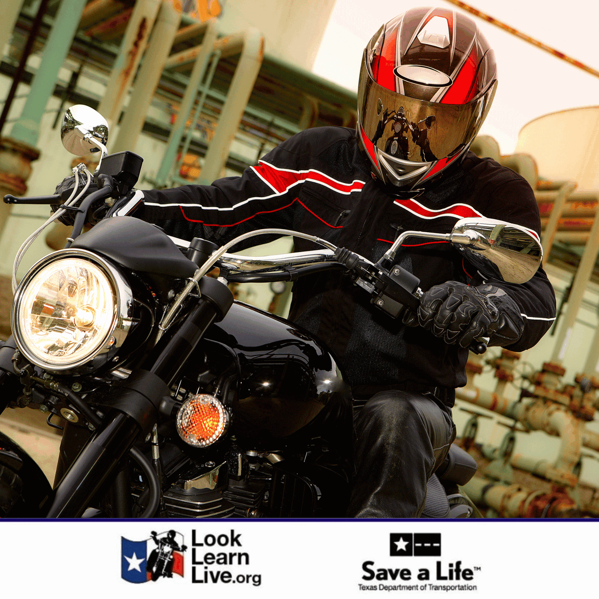 LookLearnLive's tweet photo. Gearing up is essential before hitting the road on your motorcycle. Remember the acronym ATGATT: All The Gear, All The Time. Your safety gear should include a helmet, gloves, jacket, pants and boots. Ride smart, ride safe! #ATGATT #RideSafe #LookLearnLive https://t.co/NkSVlCmC8o