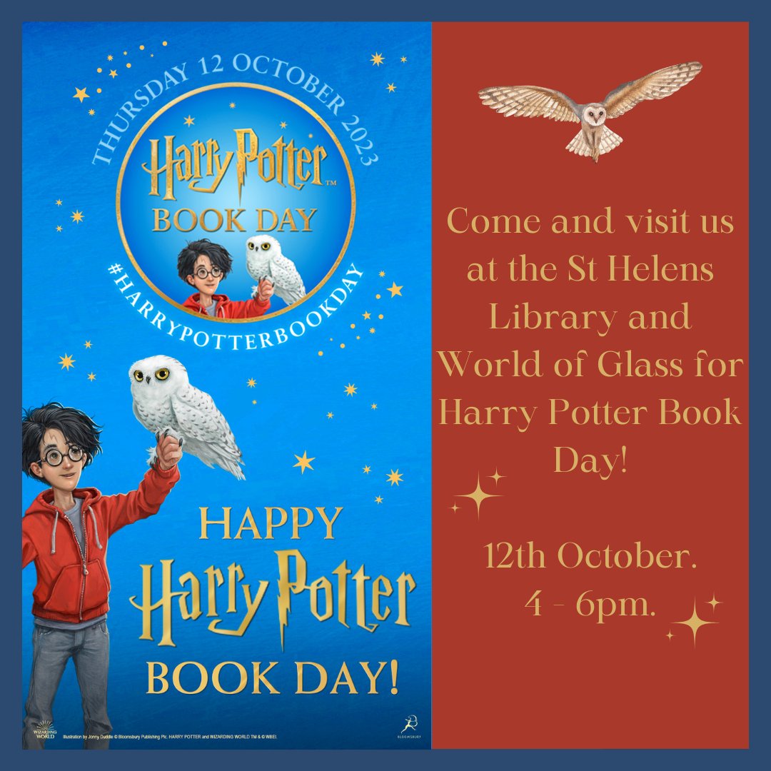 We are so excited to be a part of the Harry Potter Book Day at the St Helens Library in the World of Glass! Come along and visit us from 4 - 6pm and browse our Harry Potter books and merchandise! #freeevent #harrypotter #harrypotterbookday #whatsoninsthelens #indiebookshop