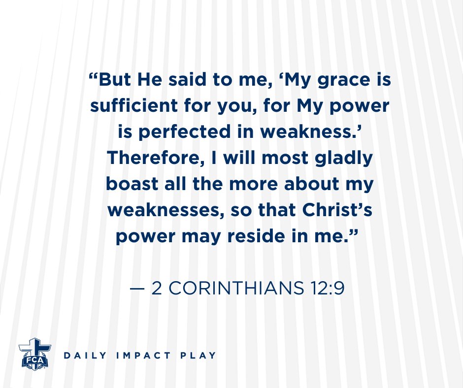 TheFCATeam's tweet photo. Which weakness in your life could be an opportunity for God’s grace and power?https://t.co/RfcaSKYMjv #DailyDevotional https://t.co/2iz4PUHDtC