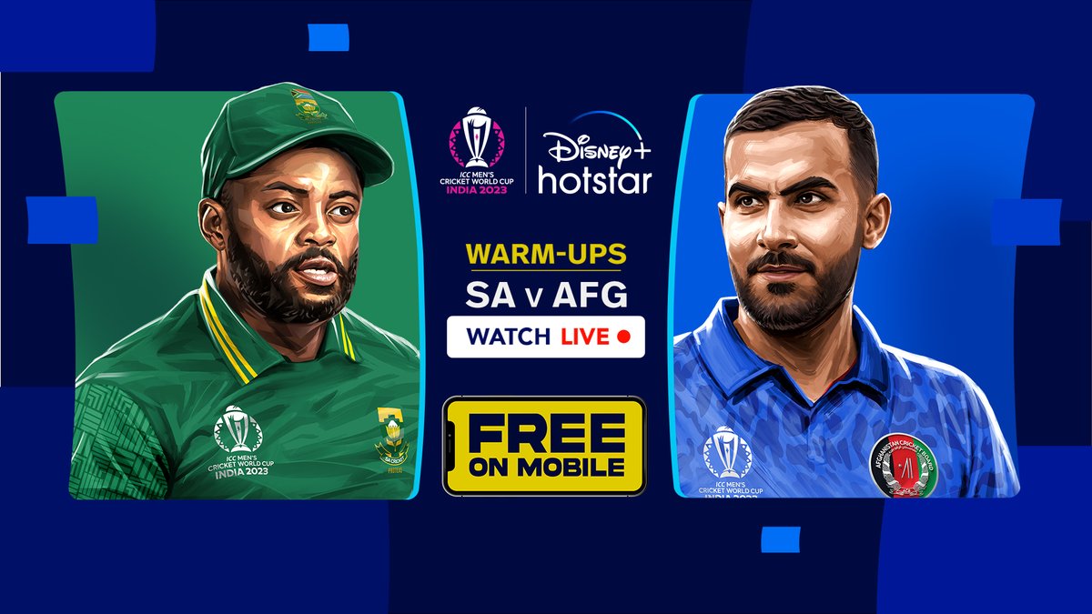 JioHotstar's tweet photo. Ye toh bas trailer hai. Picture abhi baaki hai doston… 🏏
Tune-in to live #BANGvSL , #SAvAFG & #NZvPAK Warm-up Matches
Dekho poora ICC Men’s Cricket World Cup bilkul FREE on mobile! Data saver mode ke saath!
#ItnaSabFreeKa #WorldCupOnHotstar #CWC23 #Cricket
Watch now : https://t.co/LSXs503C2j
