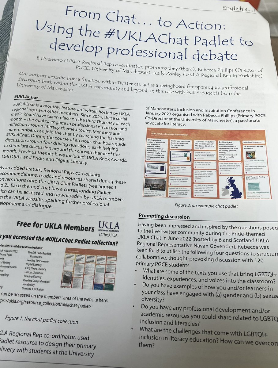 @The_UKLA Great article in the latest edition of English 4-11!  Thank you @guerriero_b  @MeadowSharple @kashleyenglish #uklamembers 

ukla.org/join-the-ukla/