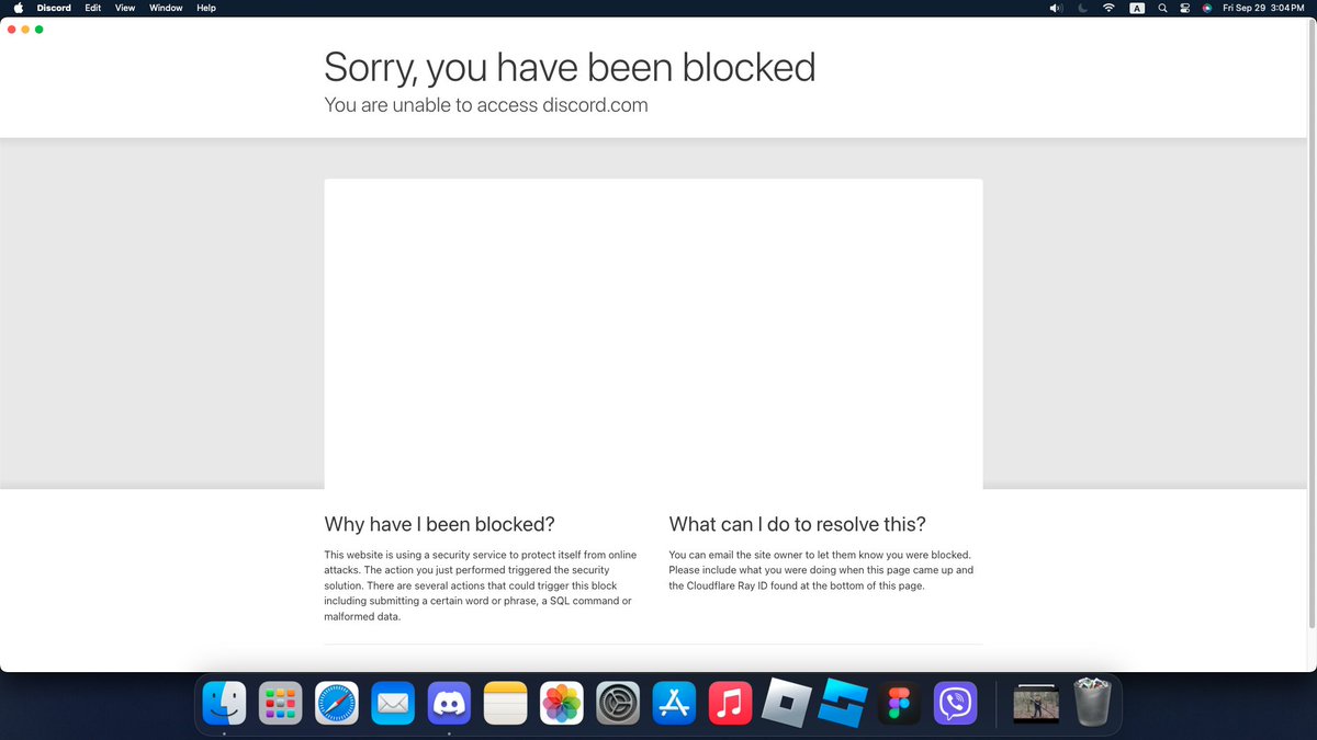 ⚠️ ATTENTION: If you started up your Discord client and got this message, don't worry. You haven't been banned either blocked, and Discord is not under some DDos attacks. This is because Cloudflare (the biggest internet security provider) is down.