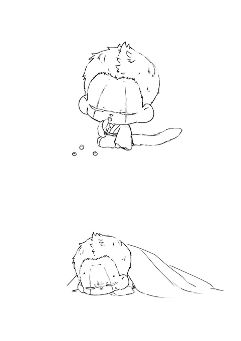 拾い食いして寝込むエケチェン 