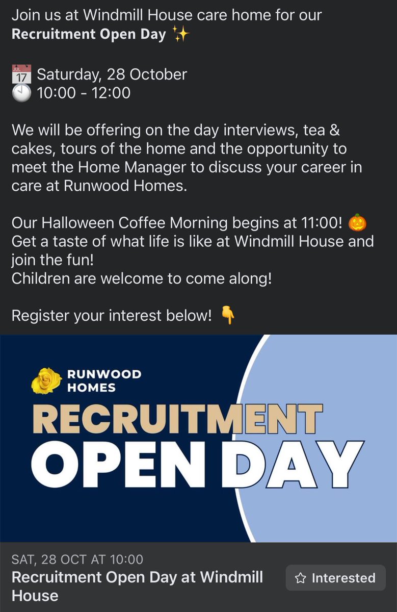 MalouOrtz's tweet photo. You are invited! If you want to feel valued and appreciated , join our team  
In Windmill House #runwoodhomes 

We have an Open day on 28th October 2023 💛 please come and join us 💛 https://t.co/wBLLPkoj0w