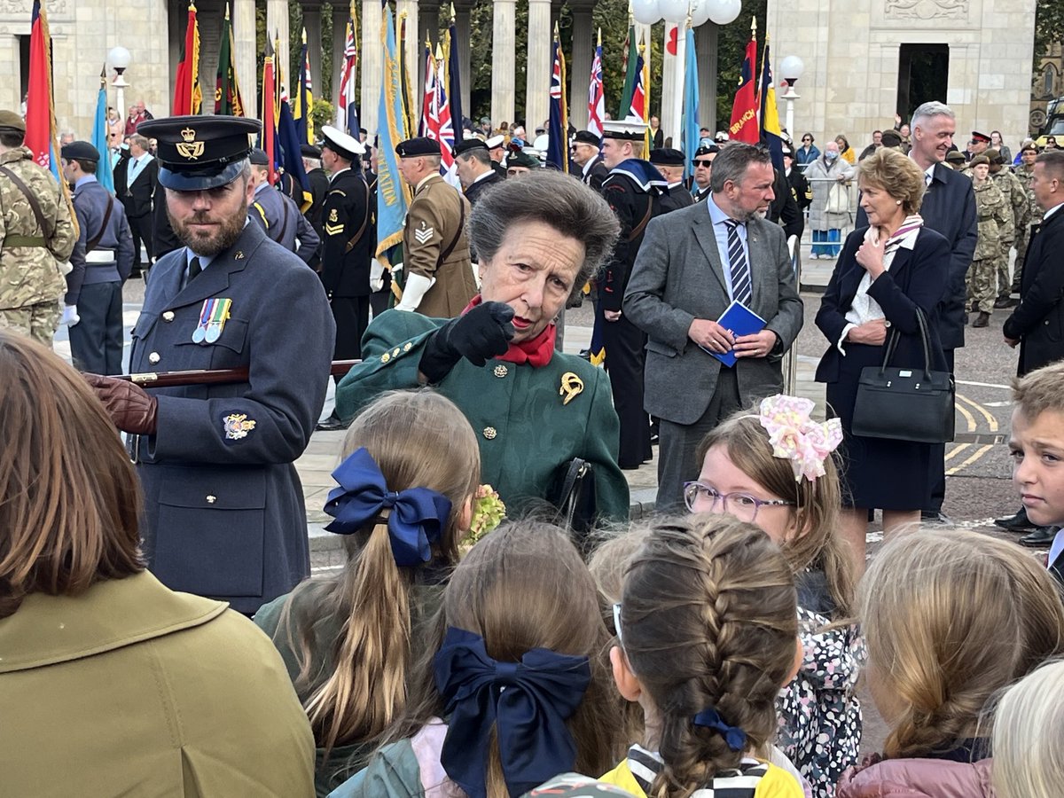 HRH The Princess Royal chatting to LARKFIELD Councillors.