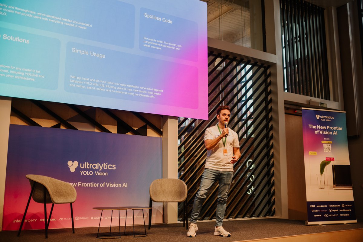 ultralytics's tweet photo. A special thanks to our creative partner, @humbleteamcom, for helping us explore new horizons in vision AI at #YV23!