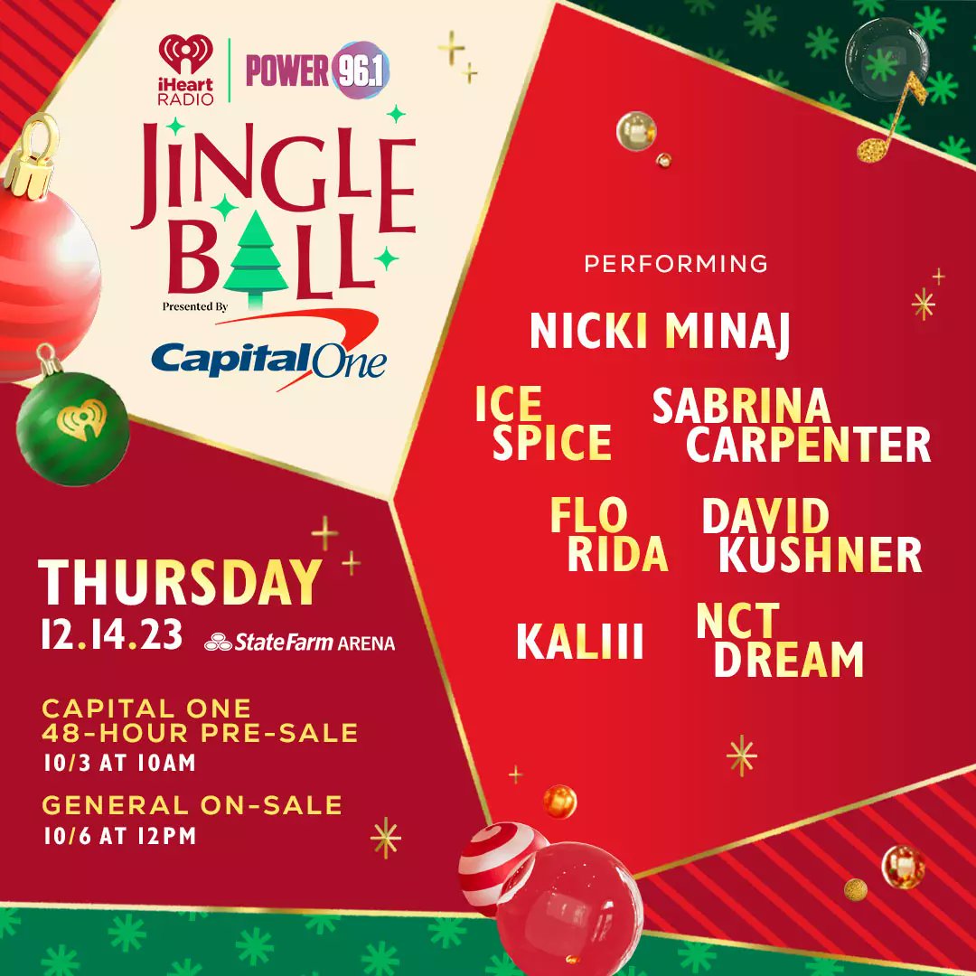 NCTDREAMCENTER's tweet photo. NCT DREAM will be performing at iHeart Radio X Power 96.1's Jingle Ball

📍 State Farm Arena, Atlanta, US
🗓️ 231214 (December 14)
🎫 https://t.co/DtFXVLkfKz

#961JingleBall
#NCTDREAM @NCTsmtown_DREAM https://t.co/lFPtUfvN1p