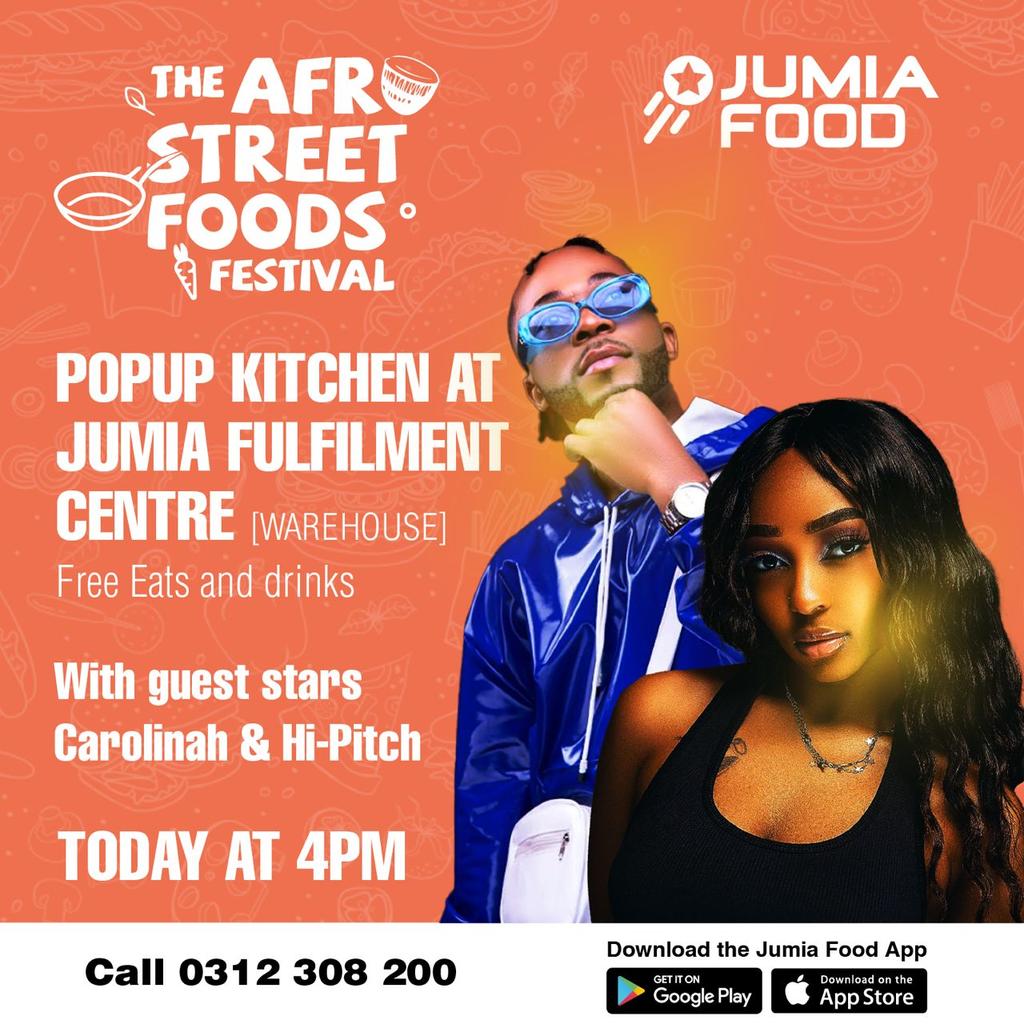 Today we are at Jumia Fulfilment Centre for @IdrosStreetFood's #PopUpKitchen starting at 5pm. It's FREE ENTRY

GIVEAWAY! 🚨
Name two guest Chefs that will be at the AFRO STREET FOOD FESTIVAL. 

➡️First two people win themselves a free ticket 
#AfroStreetFoodFestival