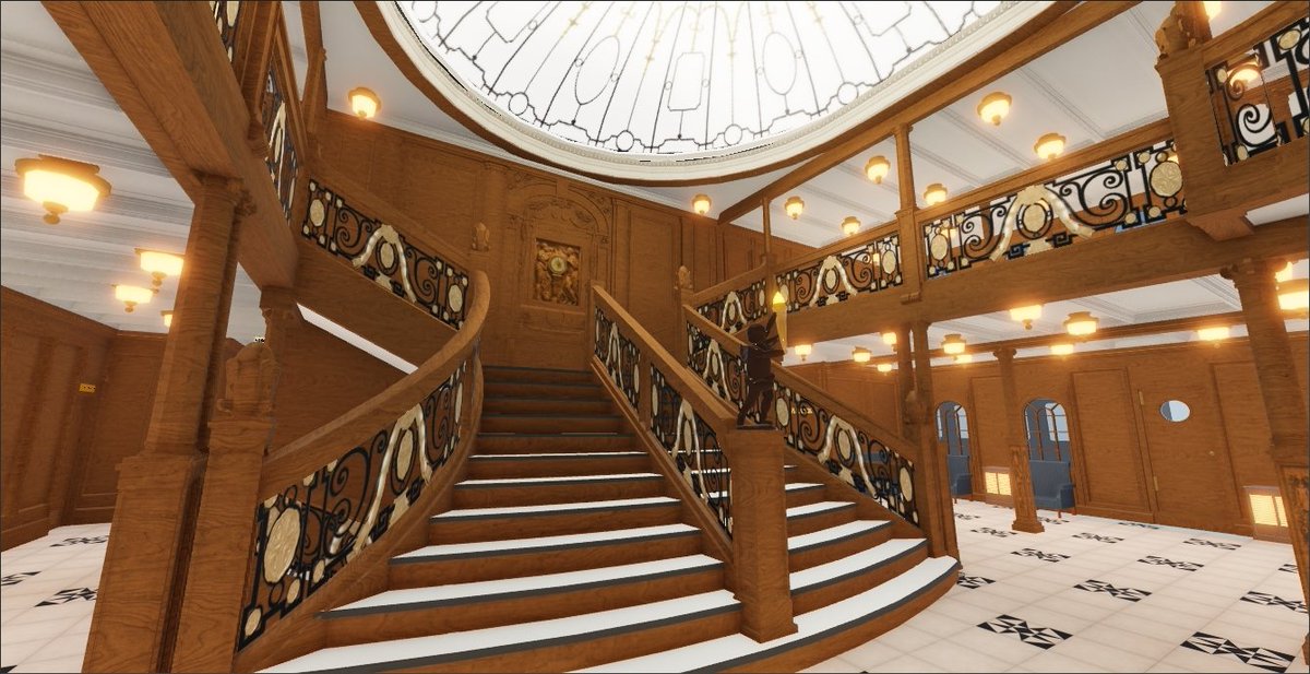 MaritimeEnt's tweet photo. #RobloxDev #TitanicSOS Evolution of Titanic SOS GrandStaircase through the years: (check replies for next images) https://t.co/VSeGuOKfRe