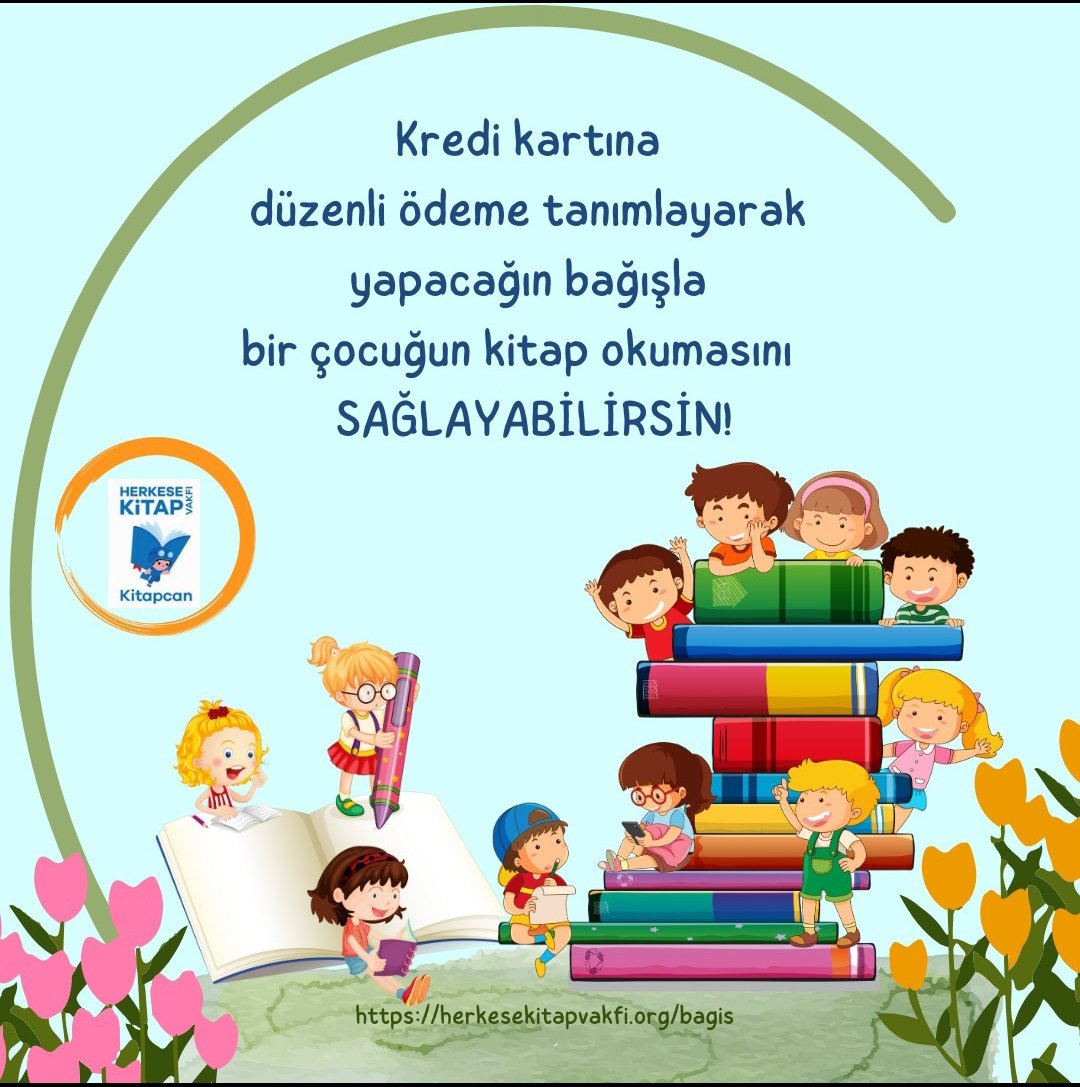 Bir çocuğun geleceğini aydınlatmak ister misin? 
Kredi kartına aylık 100, 200, 300 ya da daha fazla düzenli ödeme talimatı vererek kitap alamayan bir çocuğumuzu mutlu edebilirsin. 

#kitap @kitapvakfi #kitacan
<a href="/ProfDemirtas/">Özgür Demirtaş</a> :) sizi çok seviyoruz #GanirePasayeva #SalaarCeaseFire