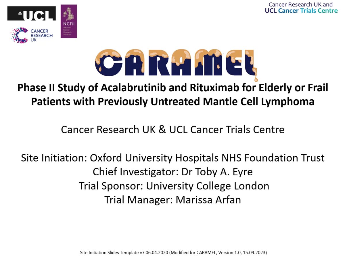 Our SIV today - great to get up and running !
#MCL #acalabrutinib #gerionc #lymsm