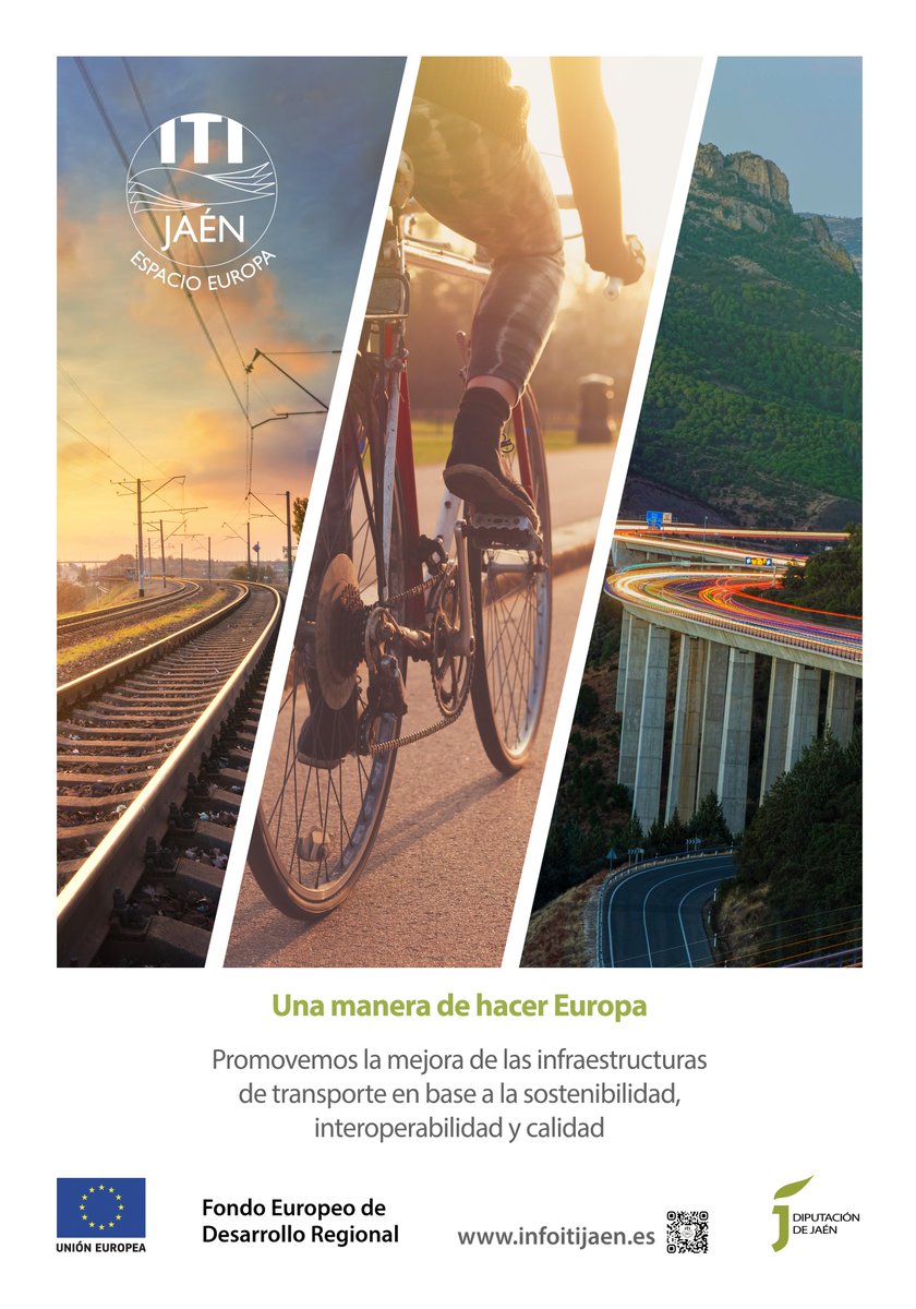 RETOS #ITIdeJaén 
🛣 Desarrollar infraestructuras del transporte en base a la sostenibilidad, interoperabilidad y calidad  

Una manera de hacer Europa 🇪🇺