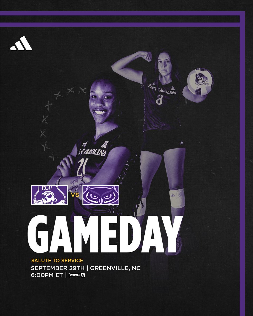 ECUVB's tweet photo. Get up it’s match day and our salute to service game‼️

Be sure to paint it black tonight⚫️ https://t.co/1vvqm9Wixt