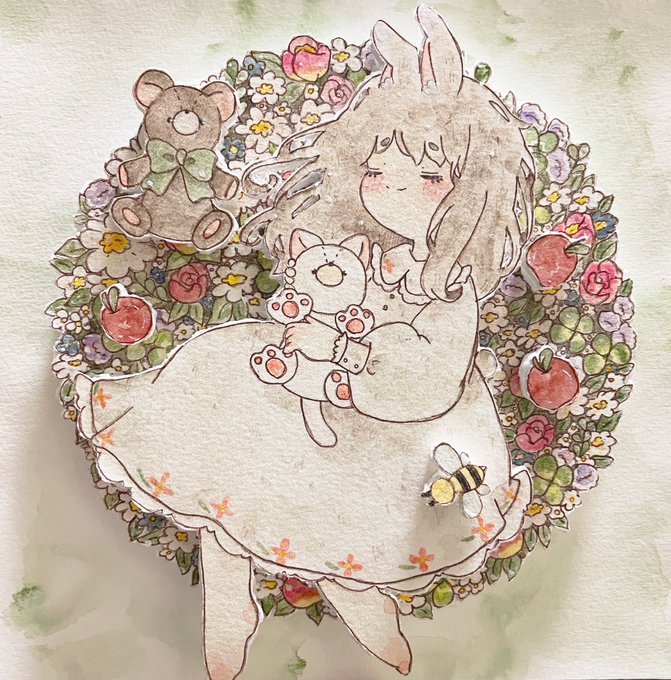 「flower stuffed bunny」 illustration images(Latest)