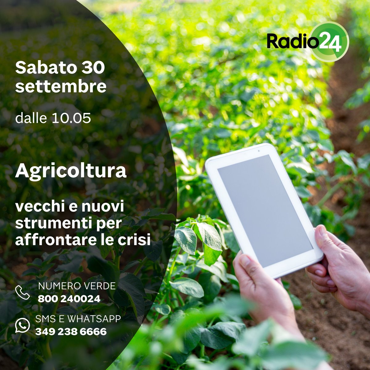 Il clima sfida l'agricoltura, per difendersi servono tecnologie e conoscenze. Appuntamento a domani!
