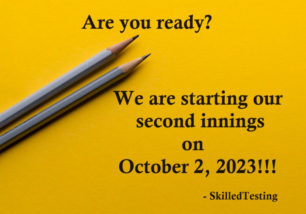 SkilledTesting's tweet photo. Are you ready, Quality Engineers???
We're making a comeback!
#100DaysofSkilledTesting https://t.co/rWBiGTJLGL
