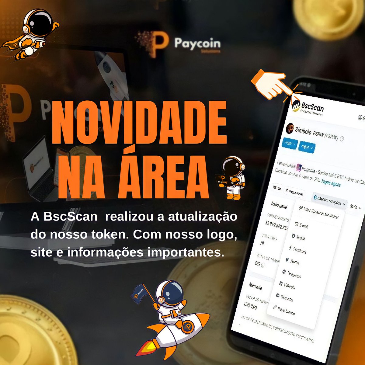 Paycoinsolution's tweet photo. Mais uma prova do nosso trabalho e compromisso com a transparência e comunicação com a comunidade, o token com seus dados e informações atualizados na Blockchain passa mais confiança e credibilidade, esse processo é demorado e criterioso mas enfim saiu.

@binance  @cz_binance https://t.co/CBTf4navg1