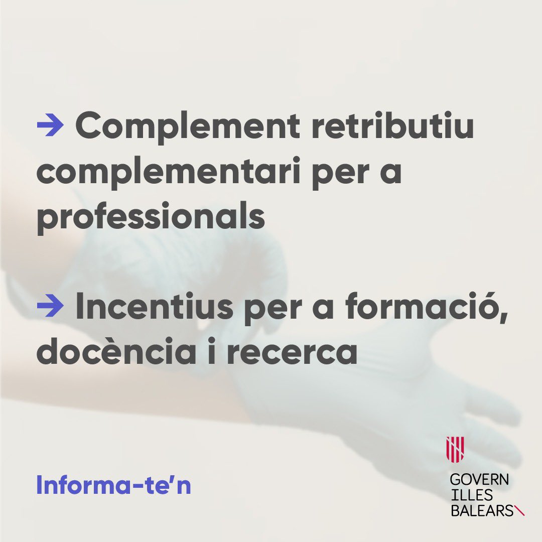 📢 Declaració de places de molt difícil cobertura per al Servei d'Oncologia de l'Hospital de Can Misses per captar nous professionals i augmentar la plantilla d'Oncologia a l'illa d'Eivissa al més aviat possible. 

 🩺❤️‍🩹 La salut, primer.

📲 Informa-te’n: lc.cx/Bd4GQ0