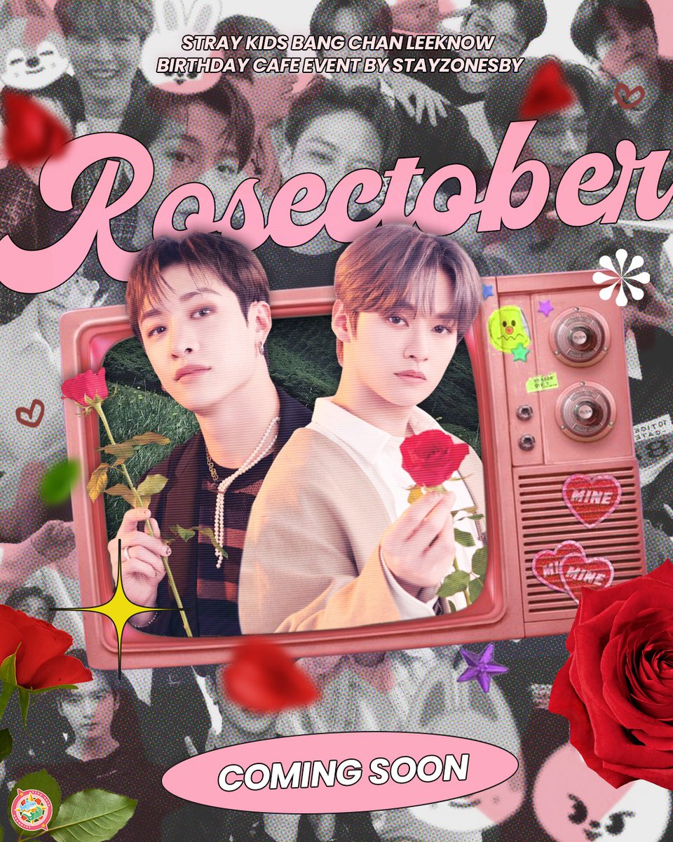 stayzonesby's tweet photo. Yuhuu~!
Spoiler event October~

🌹 ROSECTOBER 🌹
✨BANG CHAN &amp; LEEKNOW CAFE EVENT ✨
.
Hayooo siapa yang udah ga sabar?
Untuk detailnya menyusul yaa~
Stay tuned! ❤️ 

#BangChan #LeeKnow #StrayKids https://t.co/J4k6vajlKS