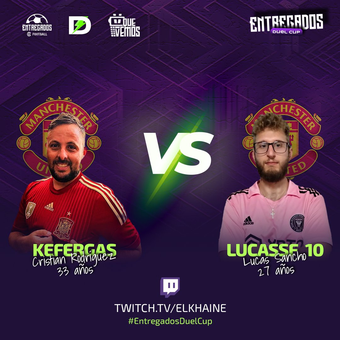 ¡Siguiente partido! ⚽️🏆

En la #EntregadosDuelCup, el cuarto juego nos trae a dos increíbles jugadores: <a href="/kefergas/">kefergas</a> vs @lucas10sancho. 

Y créanos están dispuestos a darlo todo en la cancha 🙌🔥