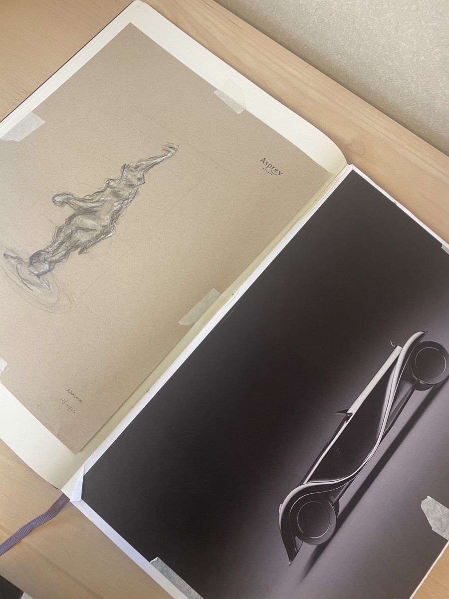 Alastairwalker's tweet photo. To show appreciation to the first WL batch of Asprey Bugatti Egg owners, I am sending them a drawing from my sketchbook of the early development of the Asprey Bugatti egg. Whilst I usually work in digital, I find you are at your most creative with a pencil and paper. I also love the two extremes- from pen to physical to advanced Ordinal artefact.