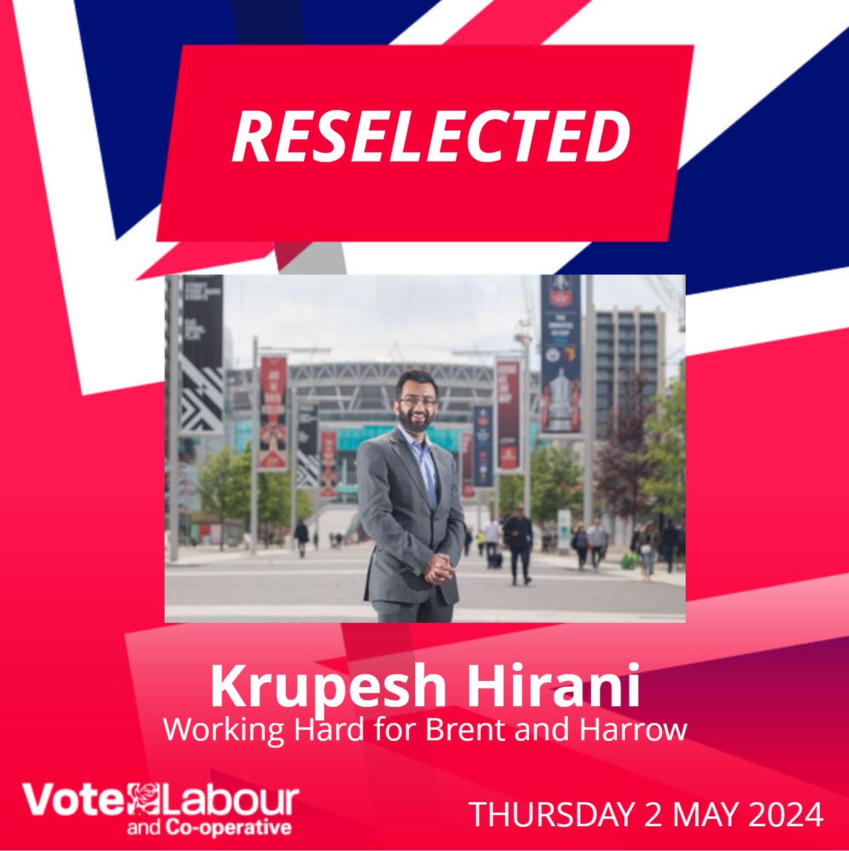 Delighted to be officially reselected as the @UKLabour and @CoopParty London Assembly candidate for Brent and Harrow for next year's London elections after securing 100% of the electoral college vote with widespread support across our Labour movement.