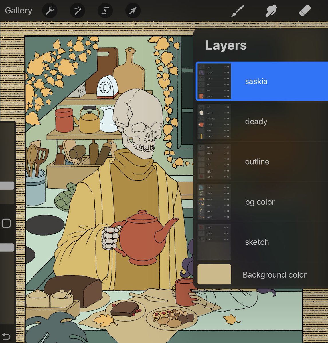 It’s time for pumpkin spice! 🎃🍁 

#wip #procreateart #DigitalArtist