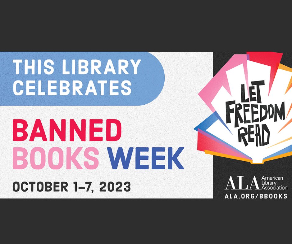 KeeneMasonLib's tweet photo. Today is the first day of #BannedBooksWeek! This year's theme is "Let Freedom Read."

Want to learn more about banned books? Stay tuned to our social media throughout the week!

In the meantime, visit https://t.co/cSJjS9H90s. https://t.co/EpfH4VwqDy