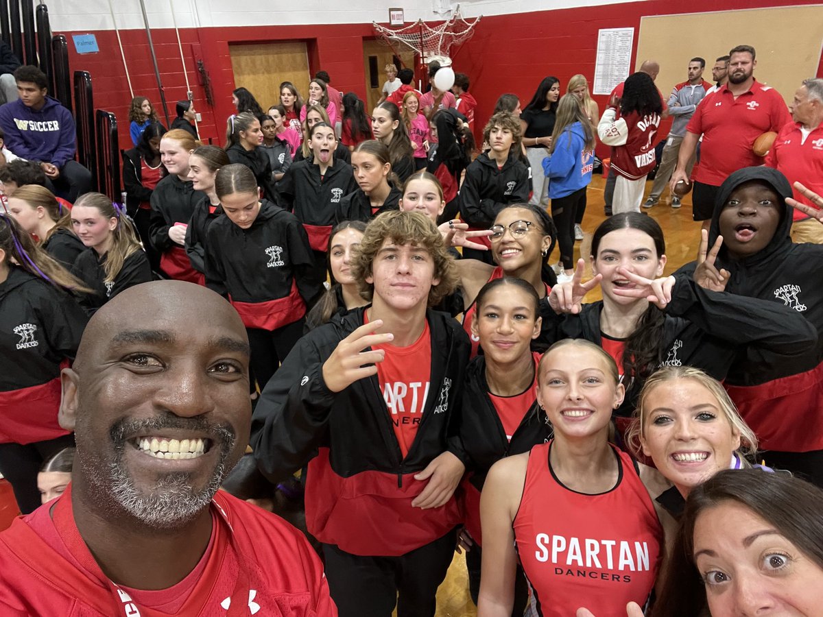 CoachYoungNJ's tweet image. When Coach Young has WAY too much fun at a Pep Rally. Thanks to class officers at @OTSpartanLegacy for letting me play a small role yesterday. #SpartanLegacy #HomeOfTheSpartans