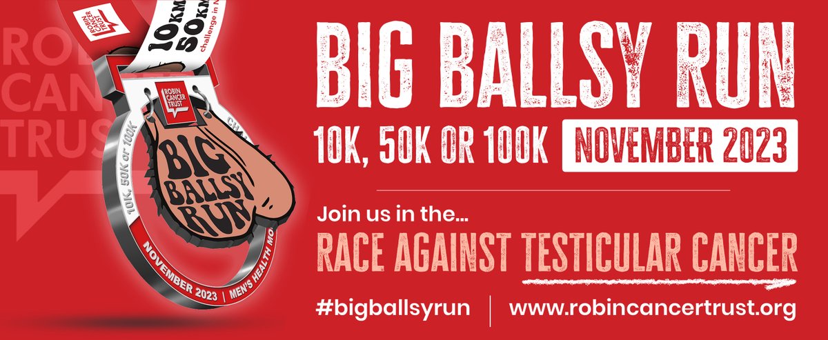 Join our charity partner <a href="/RCTcharity/">The Robin Cancer Trust</a> in the race against #TesticularCancer! 🍒🏃‍♂️🥇🙌 Walk, jog, or run 10, 50 or 100k throughout November - and receive the BEST medal you've ever seen😂

Sign up today, and help save lives! nice-work.org.uk/e/the-big-ball…

#MensHealth #SundayRunday