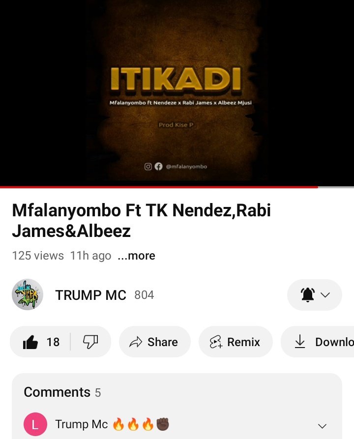 Hip Hop family tukutane Tena YouTube tukasapoti wimbo wa @Mfalamoses1 ft @TNendeze RabiJames & albeez . Itikadi🎶 like or dislike, comment & subscribe nimuhimu Sana. 
#SupportHipHopMusic ✊🏿👮🏿