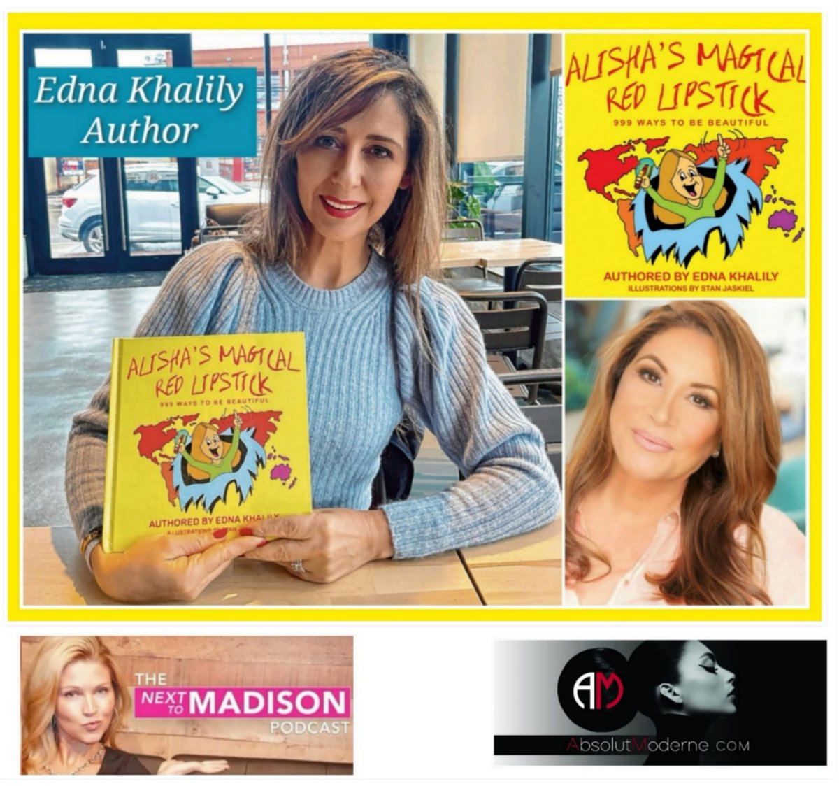 ladallasnyc's tweet image. @nexttomadisonpodcast Edna Khalily, "Alisha's Magical Red Lipstick". @ednakhalily
Listen wherever you get your podcasts. youtu.be/UnyJE4tPLXw?fe… Subscribe: nexttomadoson.com #nexttomadison #alishasmagicalredlipstick #ednakhalily #amazonbooks  #amotherslove  #childrensbooks