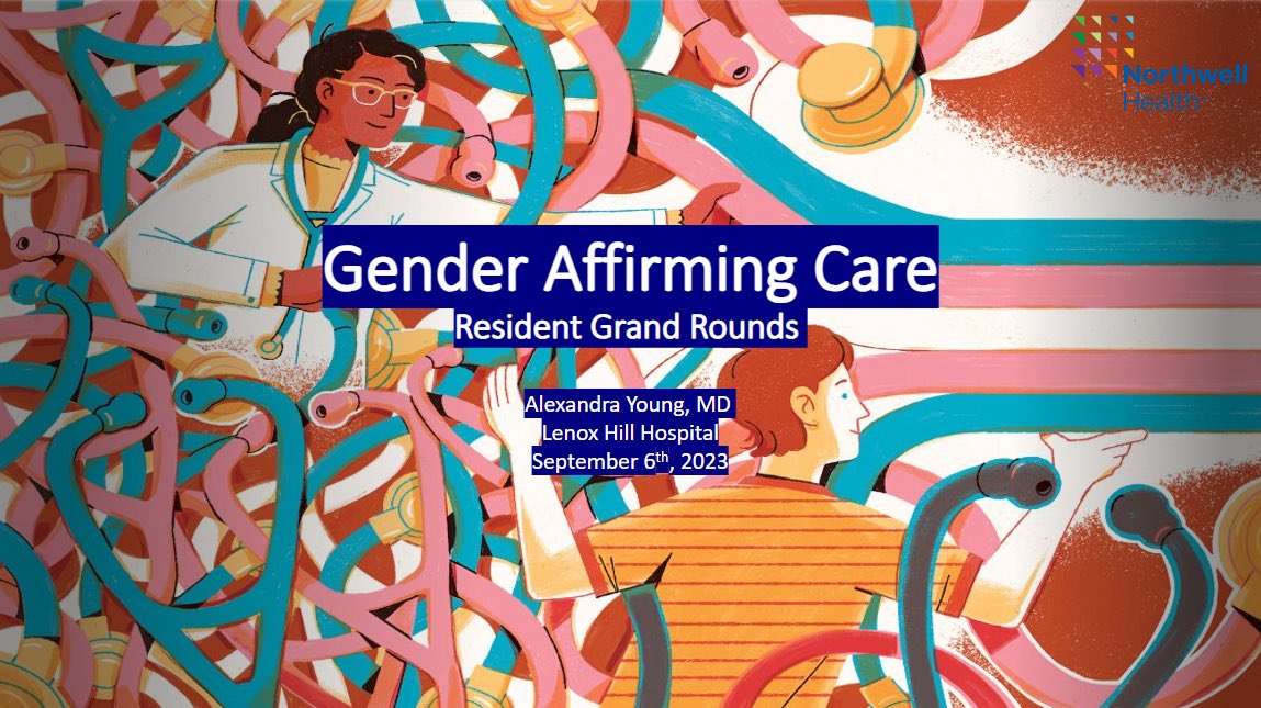 Resident Physician Alexandra Young, MD - seen here with Program Coordinator Deeangelys Colon - presented on Gender Affirming Care for resident internists ground rounds @LenoxHill ❤️🏳️‍⚧️❤️ #Trans #TransgenderMedicine