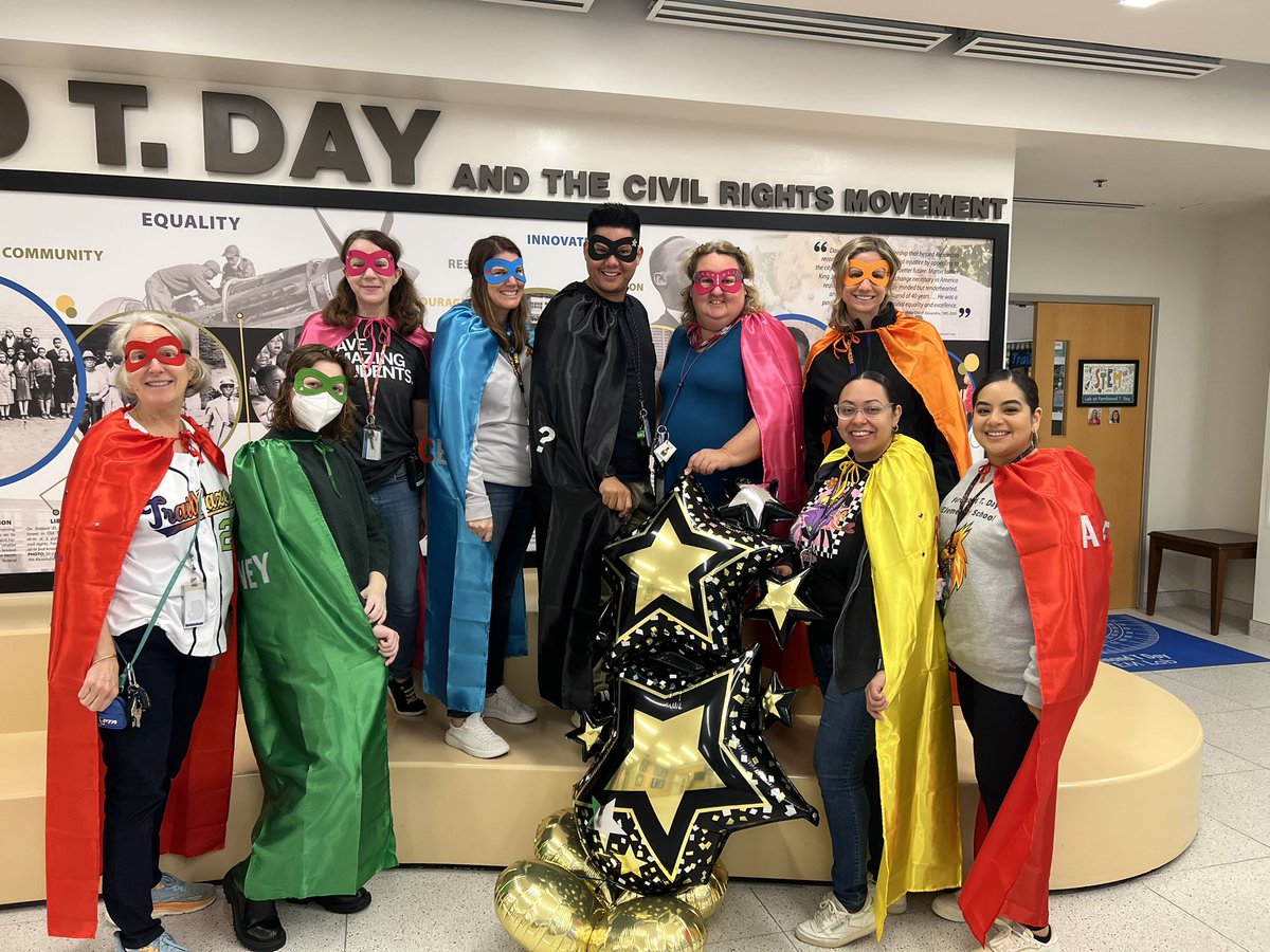 Today is superheroes day! These heroes are saving the day by reminding us how important it is to be on time and at school every day! #ShowingUpMatters
