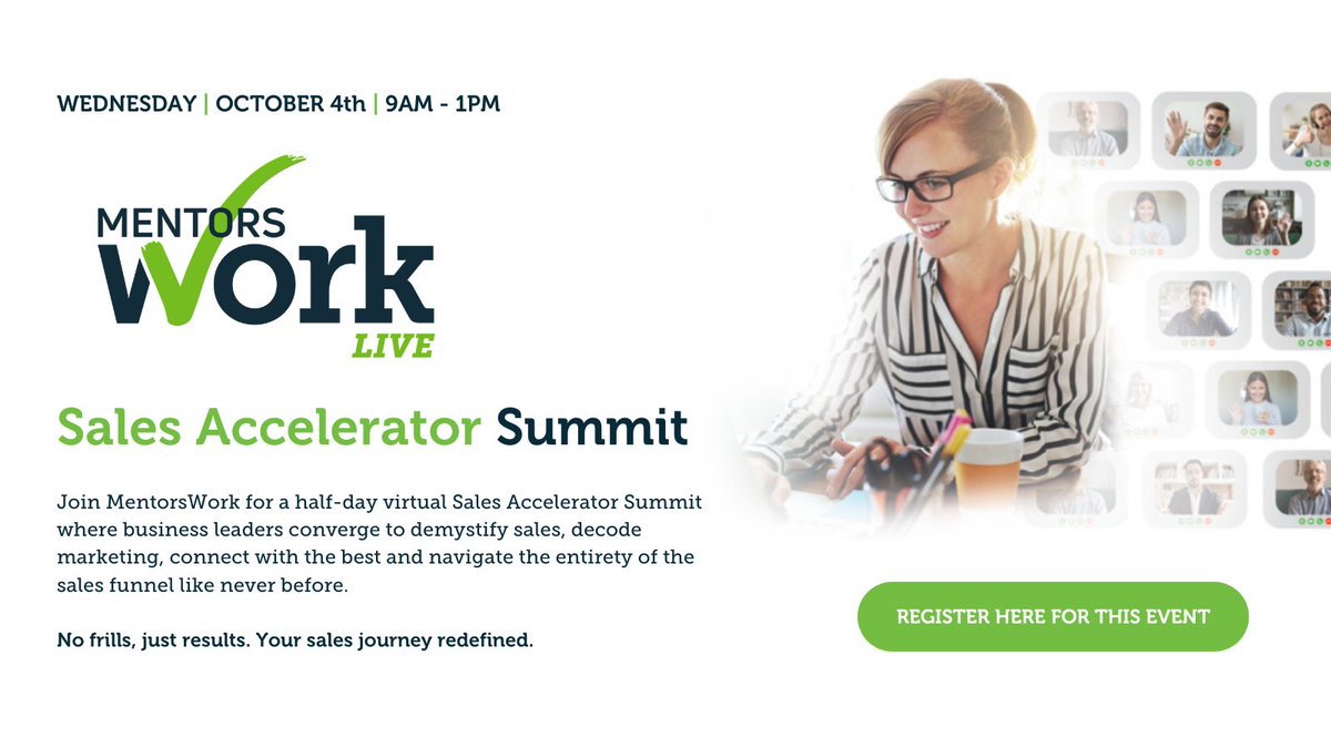 Tweetinggoddess's tweet photo. This will be great...
Master your sales at the MentorsWork Sales Accelerator Summit on October 4th! From lead generation to marketing mastery, it's all there. Don't be left behind. Register for free now! https://t.co/6KaVqwtsPT #SalesAcceleratorSummit #MentorsWork https://t.co/GVC88rSi0x