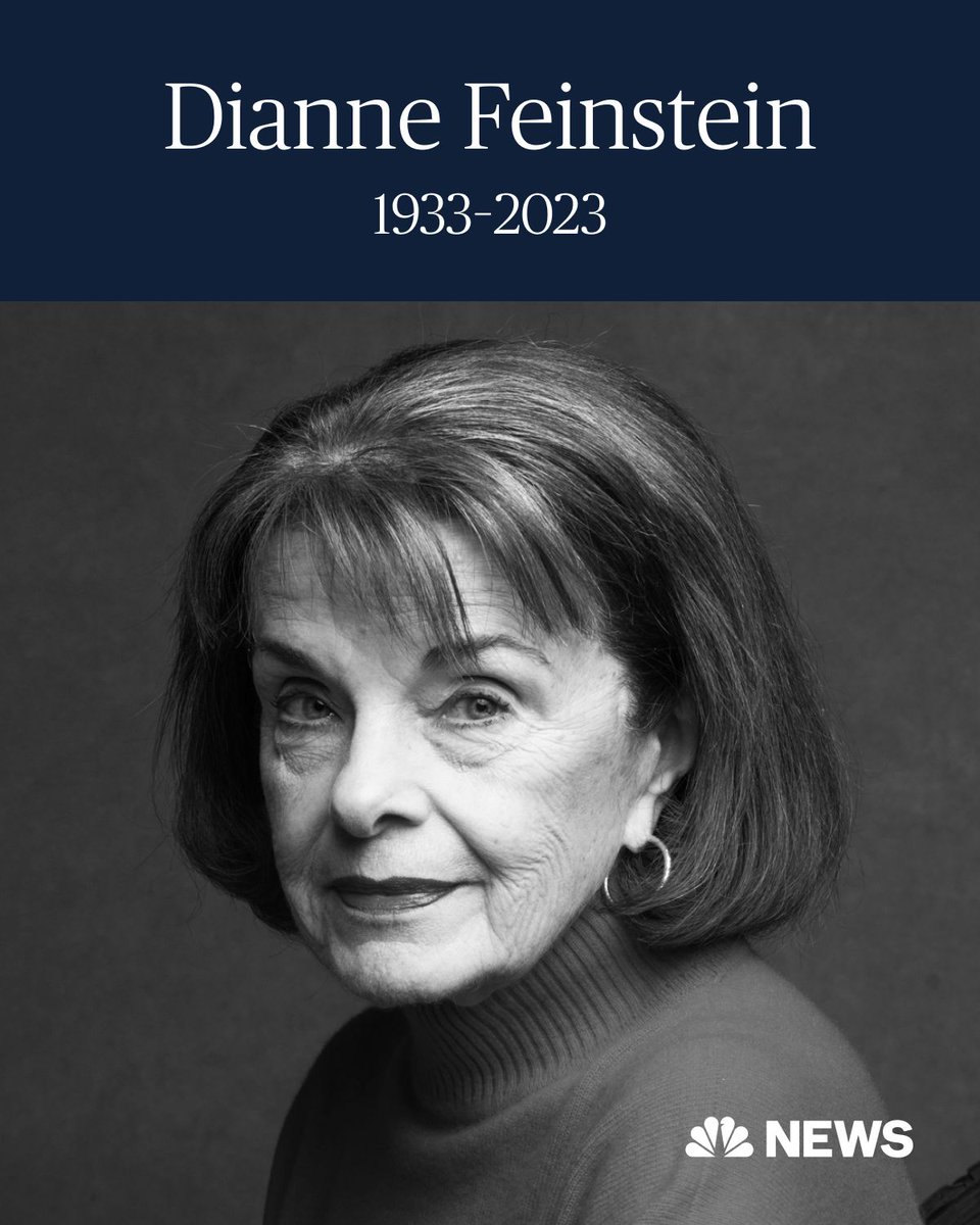 BREAKING: Sen. Dianne Feinstein, a trailblazer in U.S. politics and the longest-serving woman in the Senate, has died at 90. nbcnews.app.link/EuRR4KCmuDb