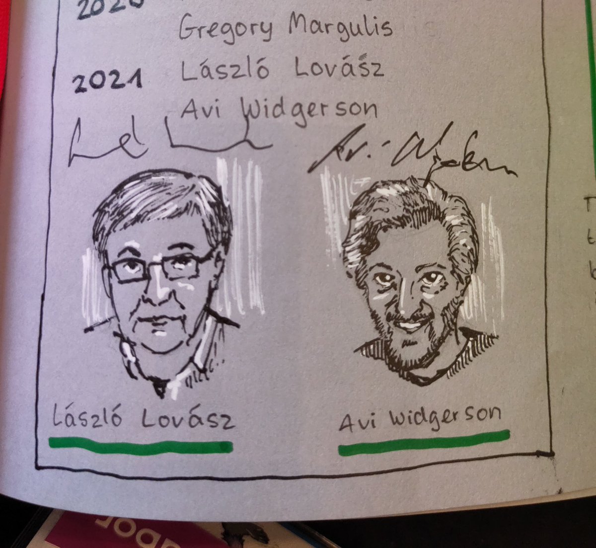 SanguinikDE's tweet photo. One of my personal highlights of @HLForum was getting the signatures of three of the laureates into my #mathyear sketchbook! 🥰 https://t.co/qHcWdOqhhv