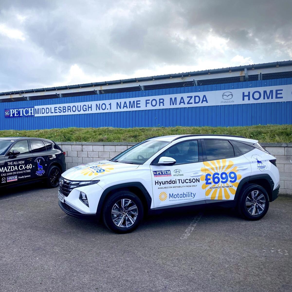 🚘 Primary partners @sgpetch are taking over the club car park ahead of tomorrow’s game! They’ve got vehicles from Hyundai, Mazda & SEAT with special offers across the range on display.